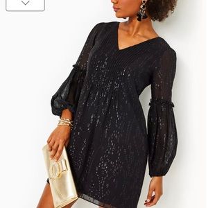 NWT Lilly Pulitzer gold metallic silk dress